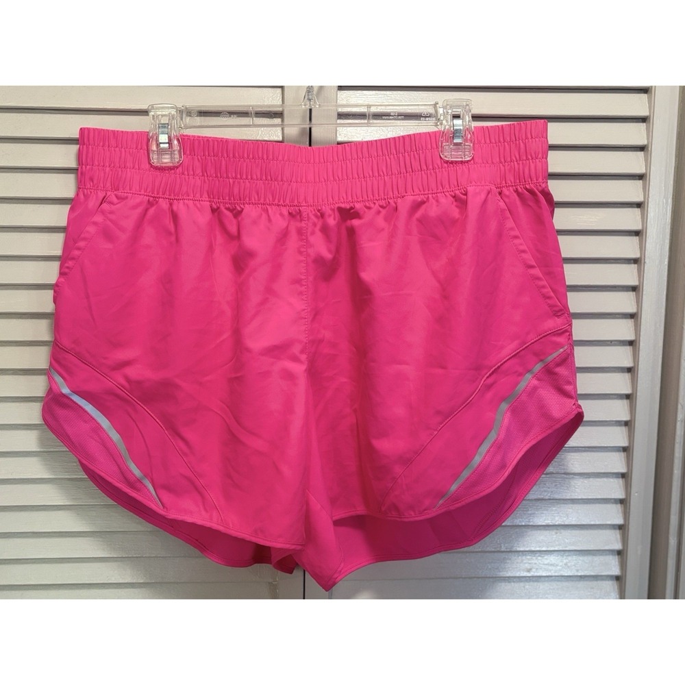 AVIA Shorts Women Running Active Gym Sport Pull On Size XL Lined Hot Pink Logo